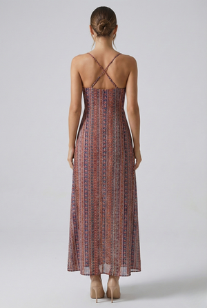 Vestido Estampado Fenda Isis Belmon