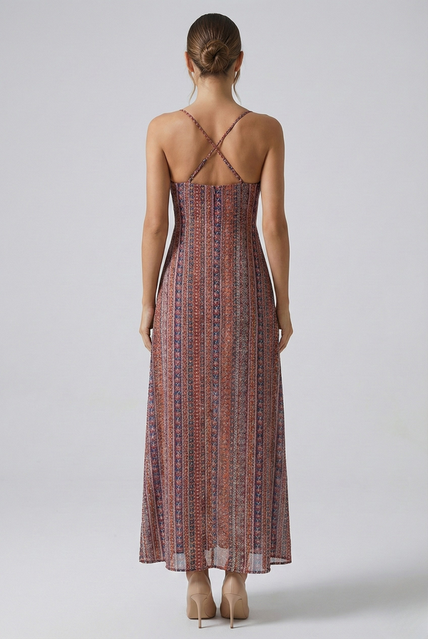 Vestido Estampado Fenda Isis Belmon