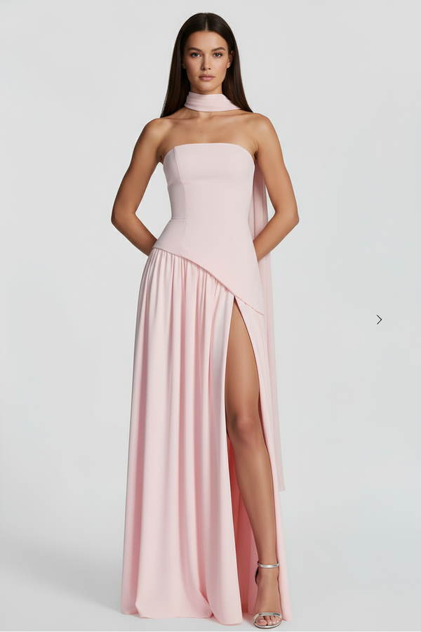 Vestido longo modelador Kate Belmon branco feminino silhueta A-line elegante casual
