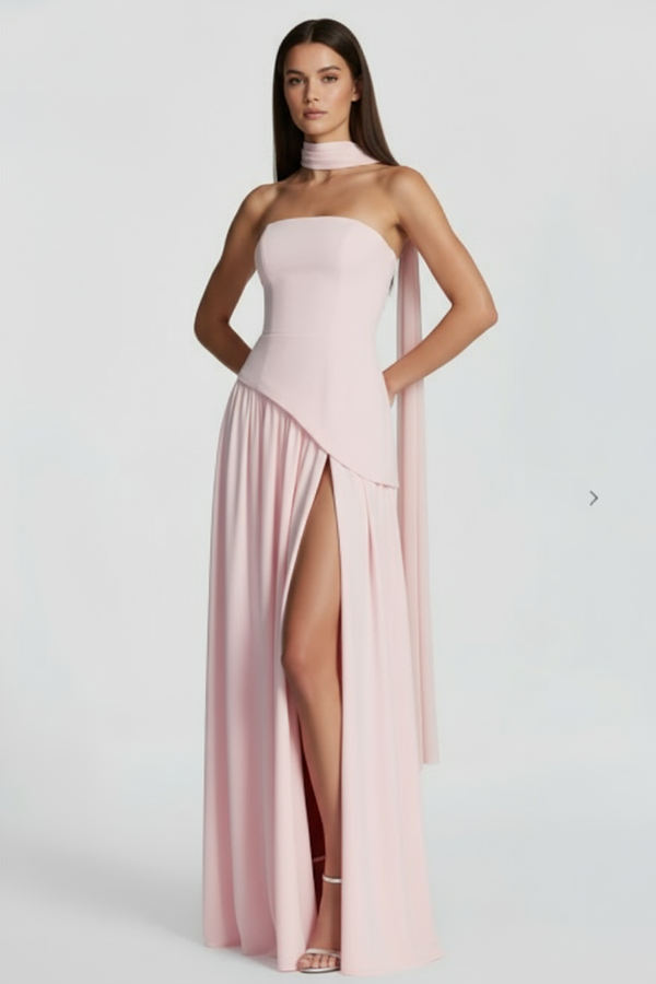 Vestido longo modelador Kate Belmon branco feminino silhueta A-line elegante casual
