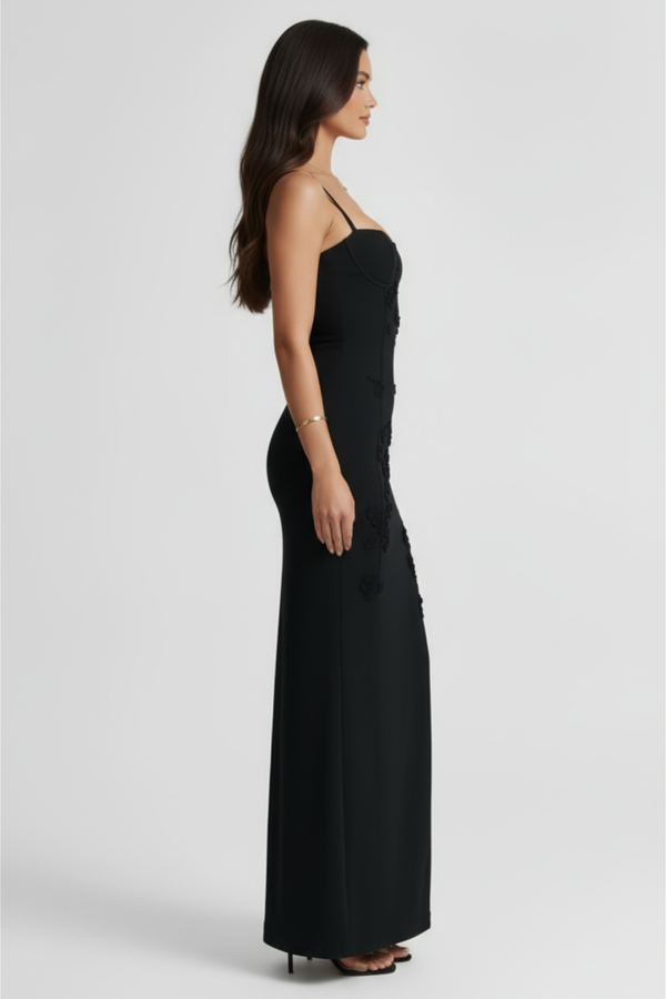 Vestido longo sereia Sophia Belmon feminino elegante festa glamour ocasiões especiais
