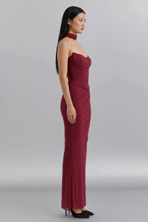 Modelo virada para o lado direito