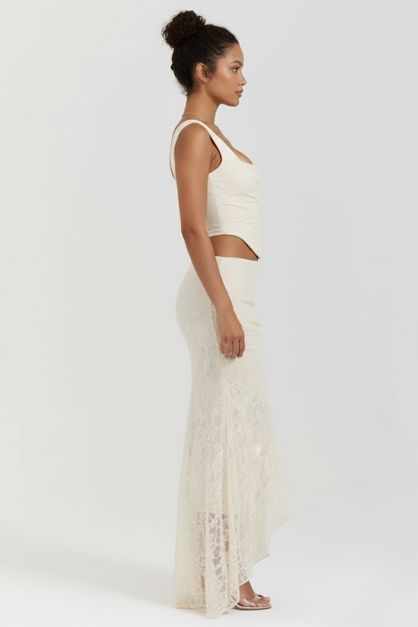 Modelo virada para o lado direito