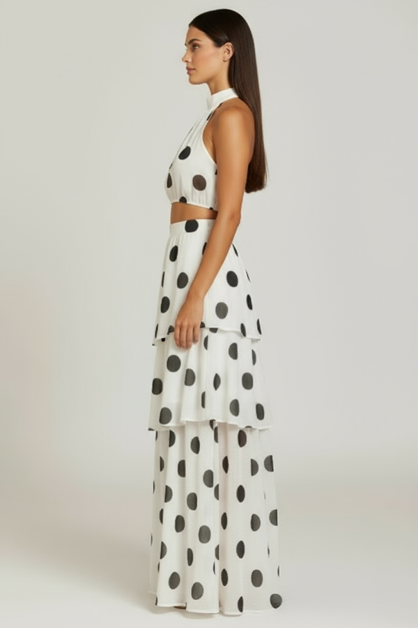 Conjunto cropped saia longa Valentina Belmon feminino elegante street fashion primavera
