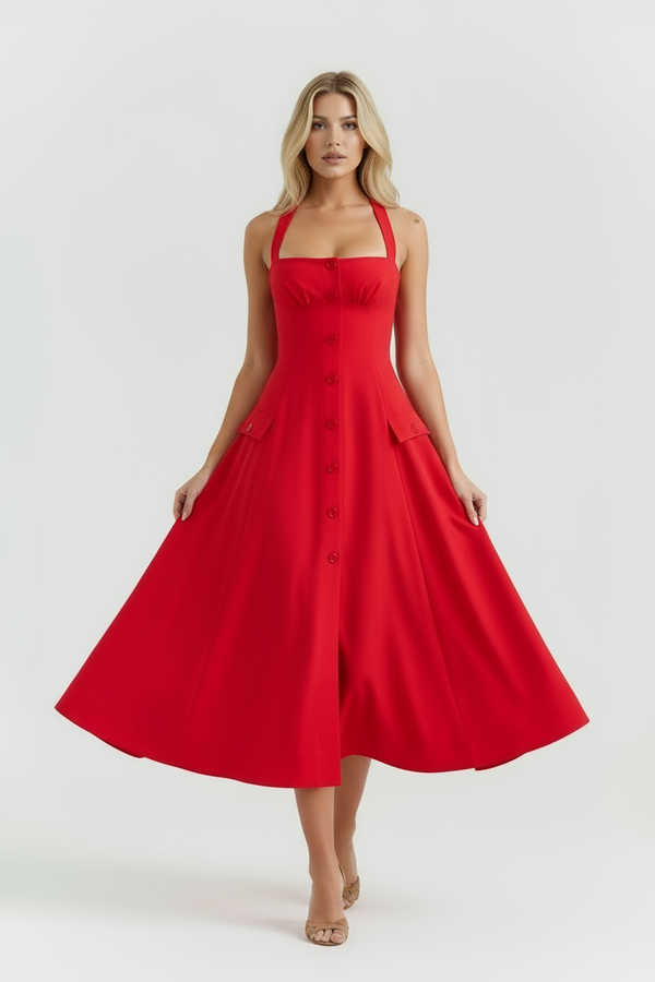 Vestido Midi Halter Neck Letícia Belmon