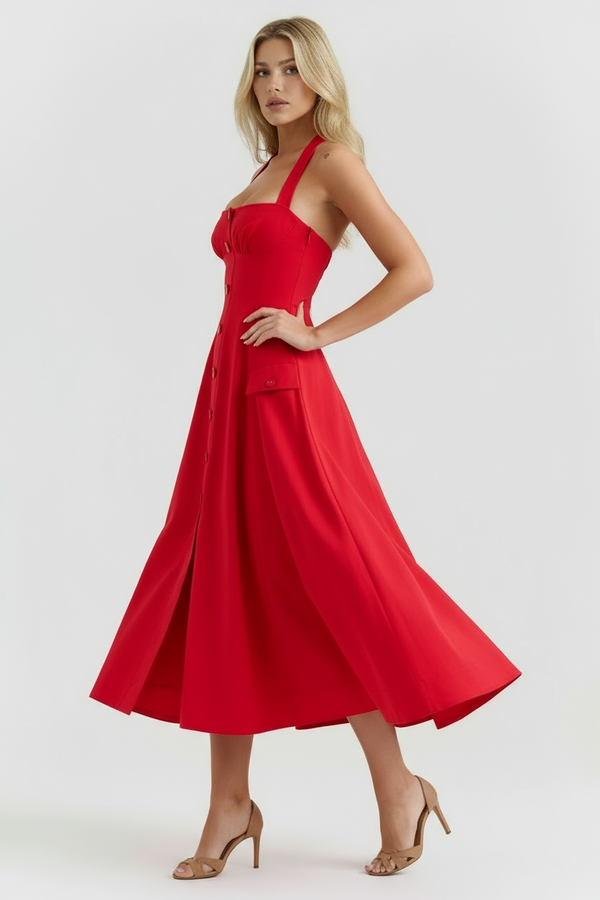 Vestido Midi Halter Neck Letícia Belmon